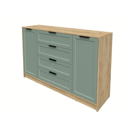 Тумба Тренд КТ-Т160 (Дуб золотой ЛДСП/ Мята ЛМДФ) Ш1600 В1020 Г451